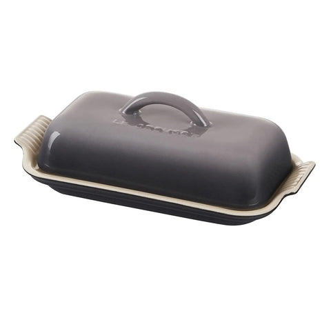 Le Creuset 8.3" x 4.1" x 3" Heritage Butter Dish - Oyster