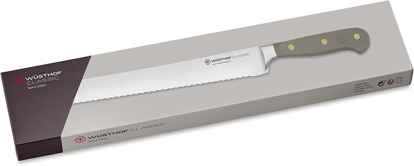 Wusthof Classic 9" Bread Knife, Dbl-Serrated - Velvet Oyster