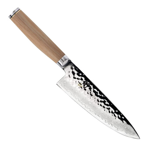 Shun Premier Blonde Chef Knife, 8 inch VG-MAX Stainless Steel Blade with Tsuchime Finish and Pakkawood Handle, Cutlery Handcrafted in Japan
