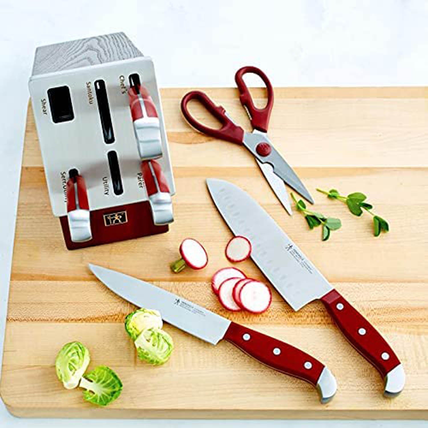 Zwilling J.A. Henckels 7-Piece Self-Sharpening Knife Block Set - Red