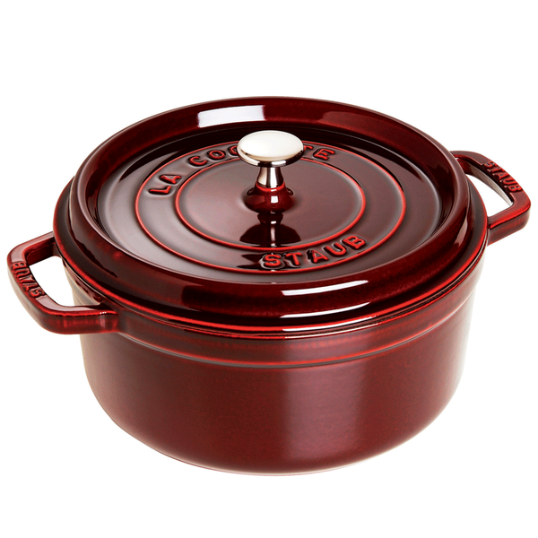 STAUB CAST IRON 13.25-QUART ROUND COCOTTE - GRENADINE