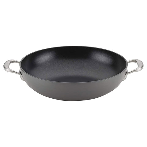 Anolon Allure Hard Anodized Nonstick Wok/Stir Fry Pan, 12 Inch, Dark Gray