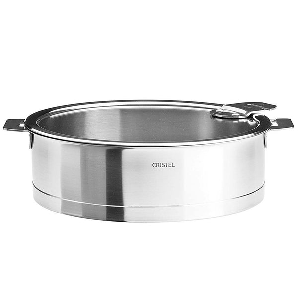 Cristel Strate Detachable Handle 4.4-Quart Saute Pan With Flat Glass Lid