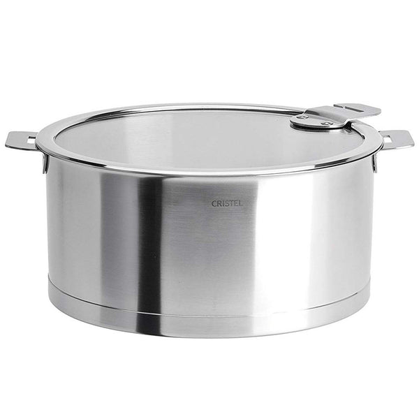 Cristel Detachable Handle Strate Saucepan 1.5-Quart With Flat Glass Lid