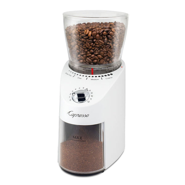 Capresso Infinity Plus Commercial Grade Burr Grinder - White