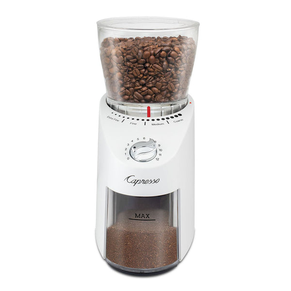 Capresso Infinity Plus Commercial Grade Burr Grinder - White