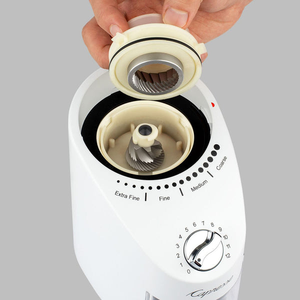 Capresso Infinity Plus Commercial Grade Burr Grinder - White