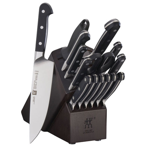 Zwilling J.A. Henckels Pro 16-Piece Knife Block Set - Walnut