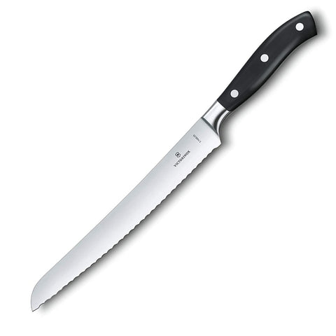 Victorinox Bread, Forged, 9" Curved, Serrated Blade, Black