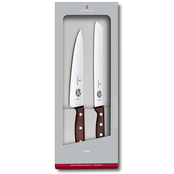 Victorinox Sets, 2-Piece Kitchen Set (7.5" Carving, 8" Bread), Wood