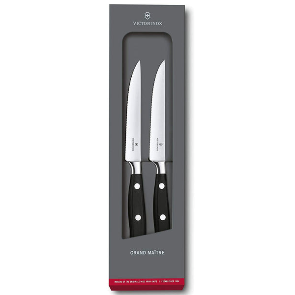 Victorinox Sets, Forged, 2-Piece Steak Set (4.5" Serrated, Spear Point), Black
