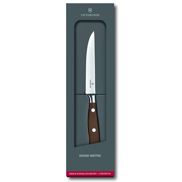 Victorinox Steak, Forged, 4¾" Serrated, Spear Point Blade, Wood