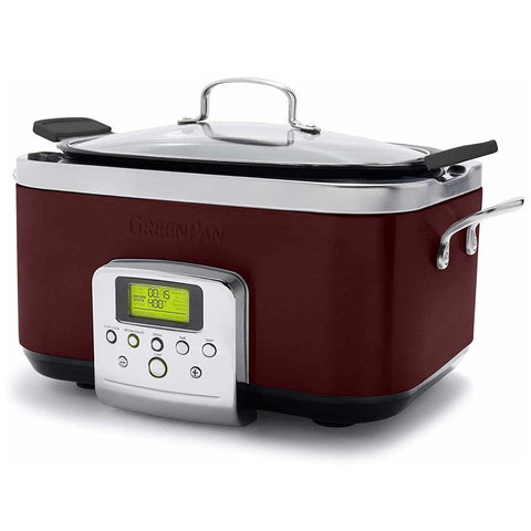 GreenPan 6QT Slow Cooker with Hard Anodized Pot, Fig Purple