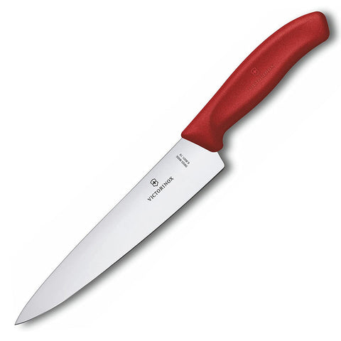 Victorinox Carving, Swiss Classic, 8" Straight Blade, Red