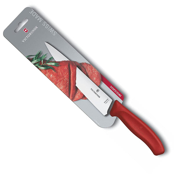 Victorinox Carving, Swiss Classic, 8" Straight Blade, Red