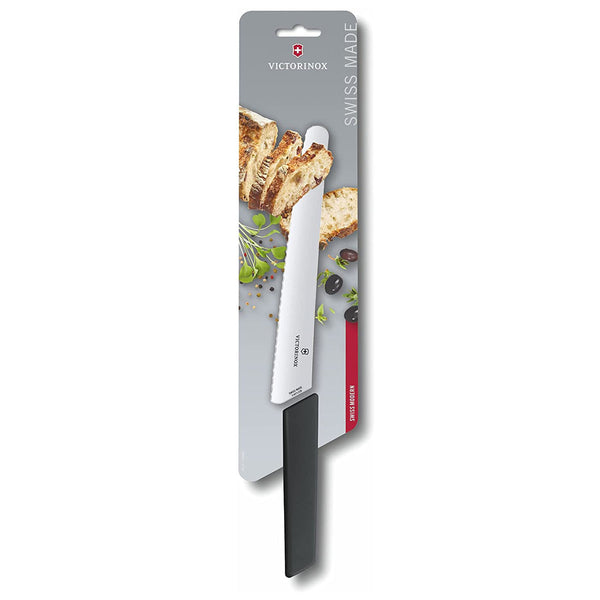 Victorinox Bread, Swiss Modern, 8.5", Serrated Blade, Black