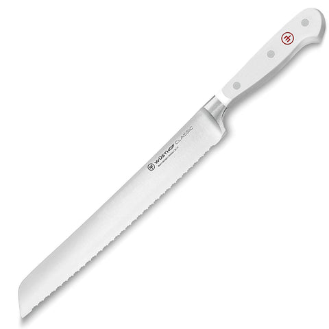 Wusthof Classic 9" Double Serrated Bread Knife - White