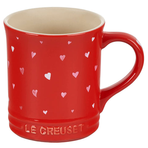 Le Creuset L' Amour Collection: Mug - Cerise w/ Heart Applique