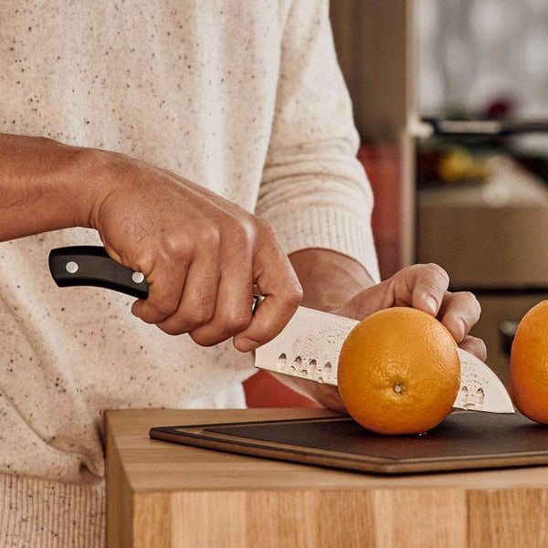 Victorinox Santoku, Forged, 7" Granton Blade, Black