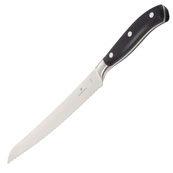 Victorinox Bread, Forged, 9" Curved, Serrated Blade, Black