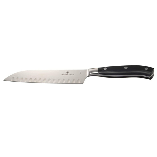 Victorinox Santoku, Forged, 7" Granton Blade, Black