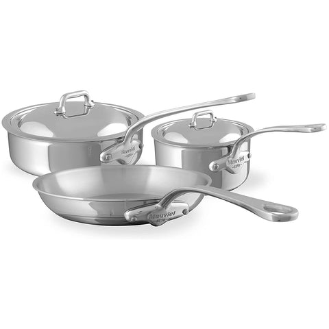Mauviel M'Cook 5-Piece Cookware Set With Cast Stainless Steel Handles