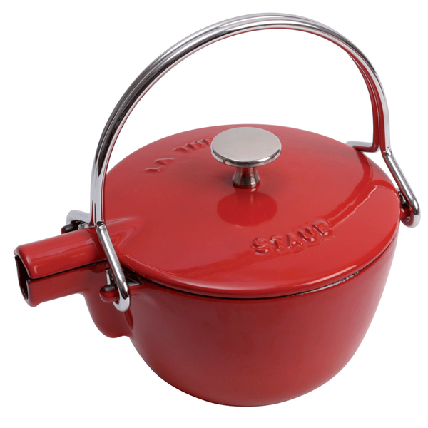 STAUB CAST IRON 1-QUART TEA KETTLE - CHERRY