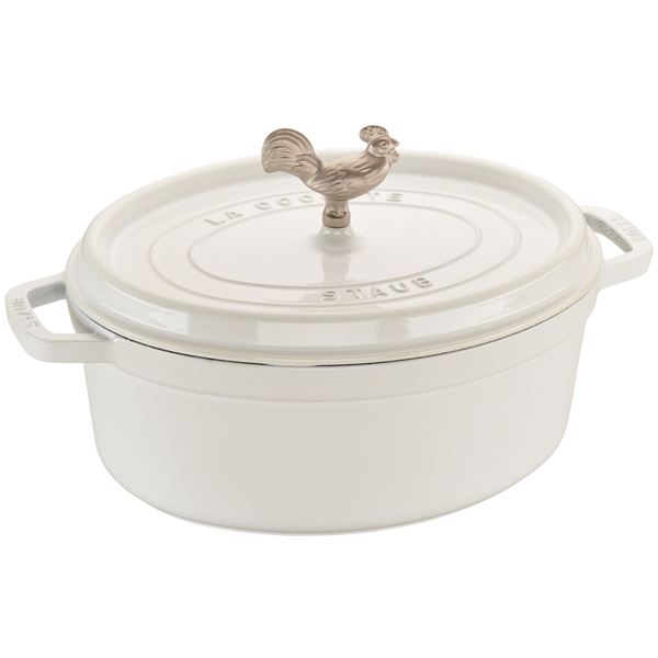 STAUB CAST IRON 5.75-QUART COQ AU VIN COCOTTE - WHITE