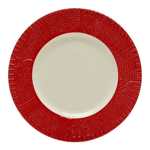 Yedi Classic 6-Piece 8.5" Coffee & Tea Sweater Plates, Red