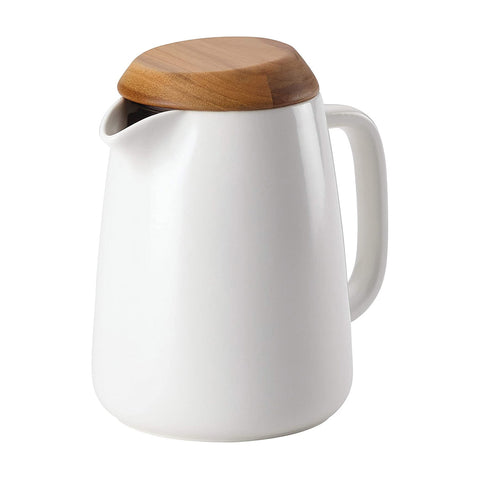 BonJour Wayfarer Ceramic Coffee Pot, 34 Ounce, Matte White