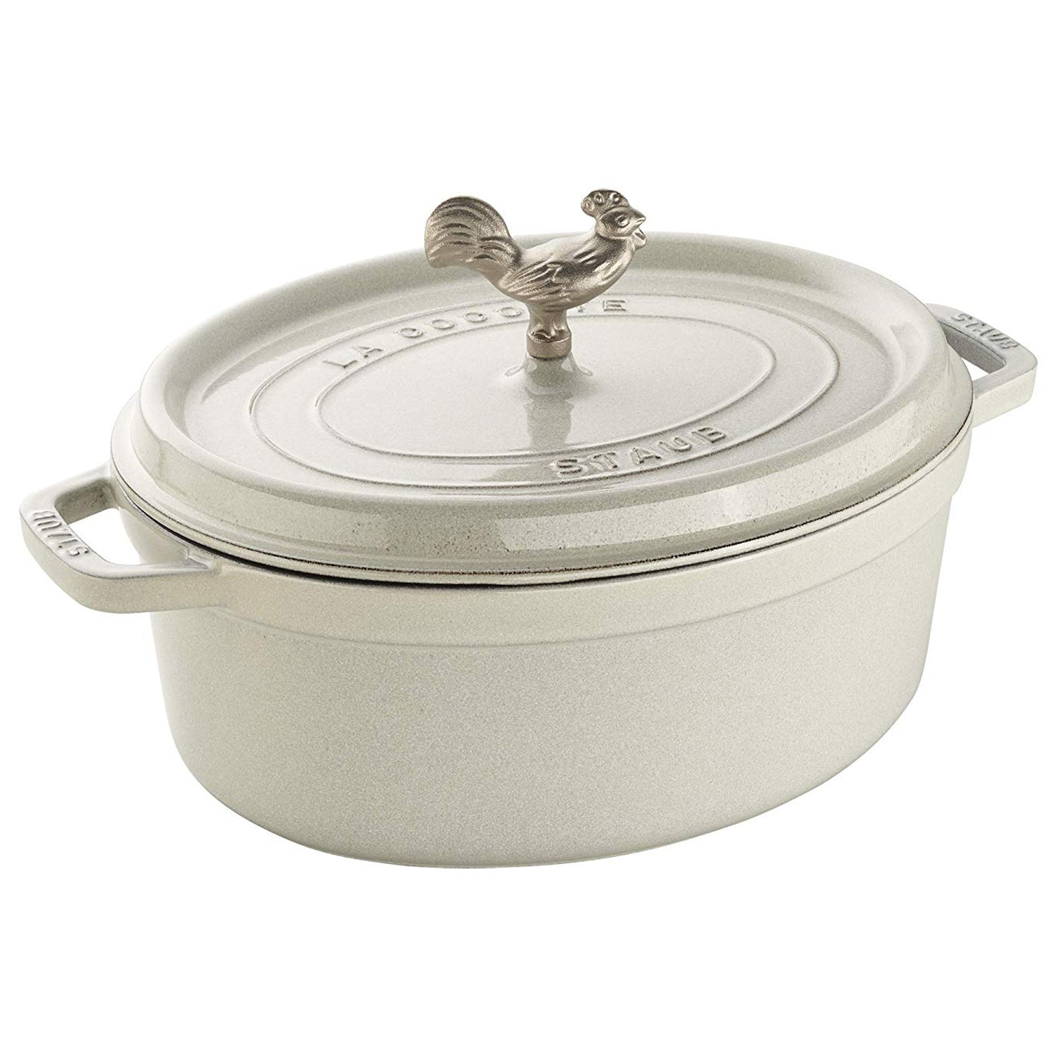 Staub - Cast Iron 5.75-qt Coq AU VIN Cocotte - White Truffle