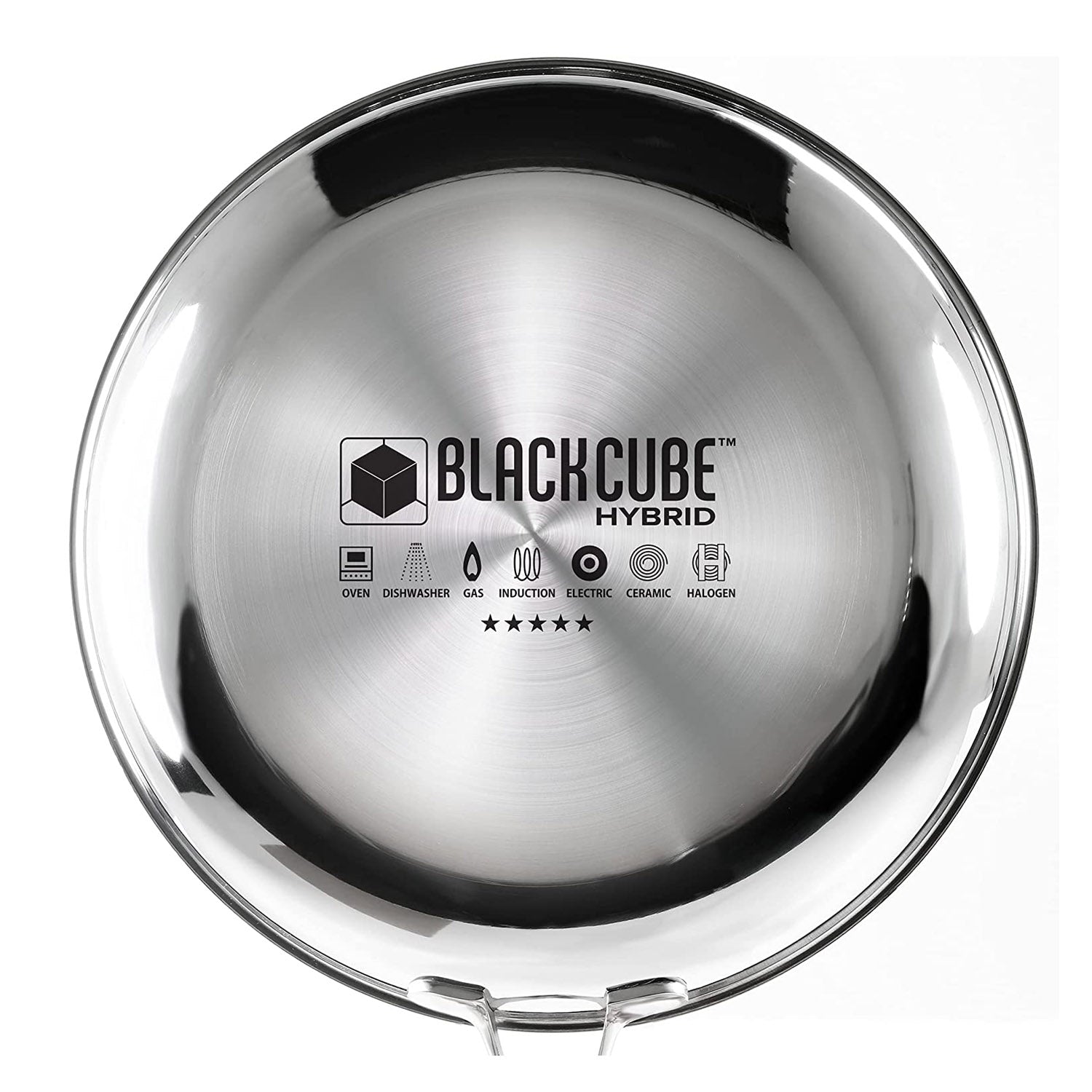  Black Cube Stainless Steel 12.5-inch Frying Pan, 3 Ply  Professional Grade Steel Skillet, Sliver, Dishwasher Safe.: Home & Kitchen