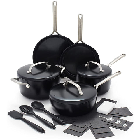 GreenPan GP5 14 Piece Cookware Pots and Pans Set, Black