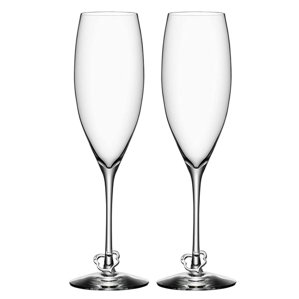 Orrefors Crazy Heart Champagne Flute, 2-Pack