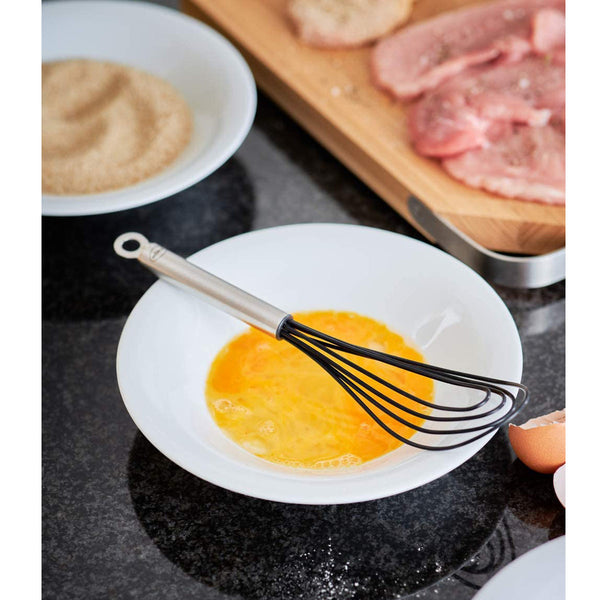 Rösle Stainless Steel & Silicone Flat Whisk, 4 Wire, 10.6-inch