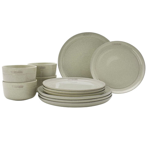 Staub Ceramics - Dinnerware 12-Piece Dinnerware Set - White Truffle