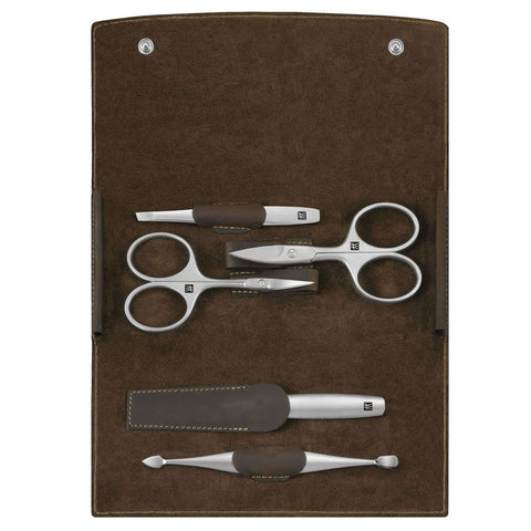 Zwilling Twinox 6Pc Brown Leather Case Set