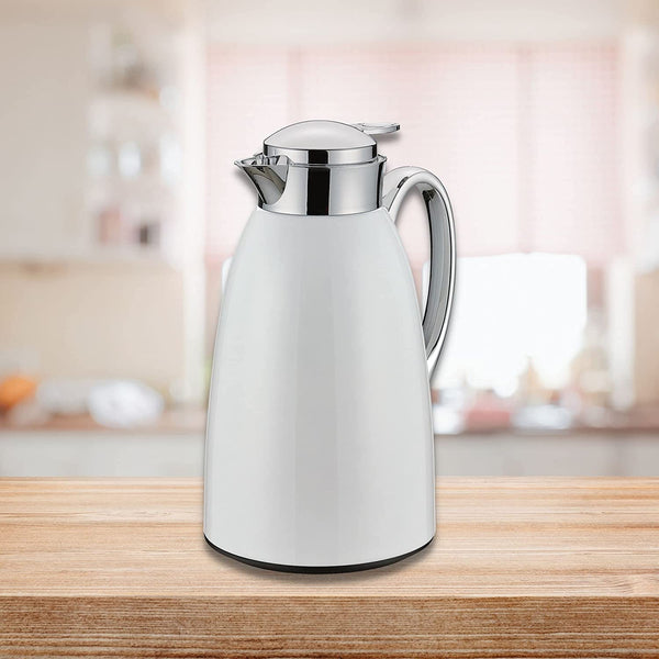 Cilio Venezia 1 Liter Insulated Flask, Stainless Steel White