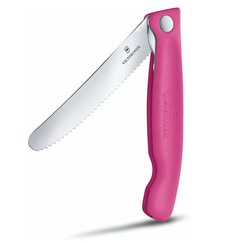 Victorinox Paring - Foldable, Swiss Classic, 40.5" Serrated, Round Blade, foldable, Pink