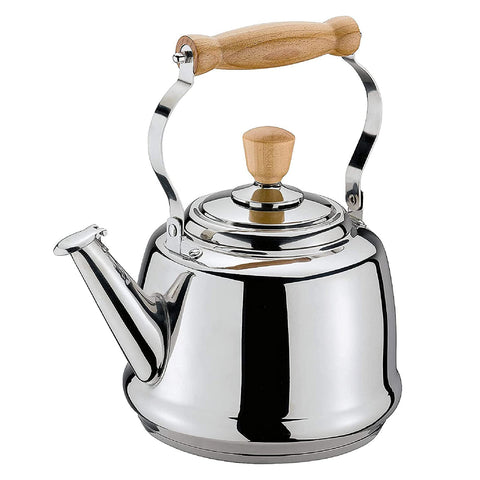 Cilio Tradition 2.6 Quarts Whistling Water Kettle, Silver