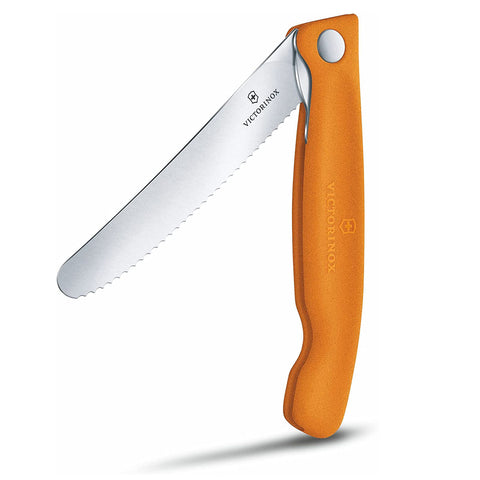 Victorinox Paring - Foldable, Swiss Classic, 40.5" Serrated, Round Blade, foldable, Orange