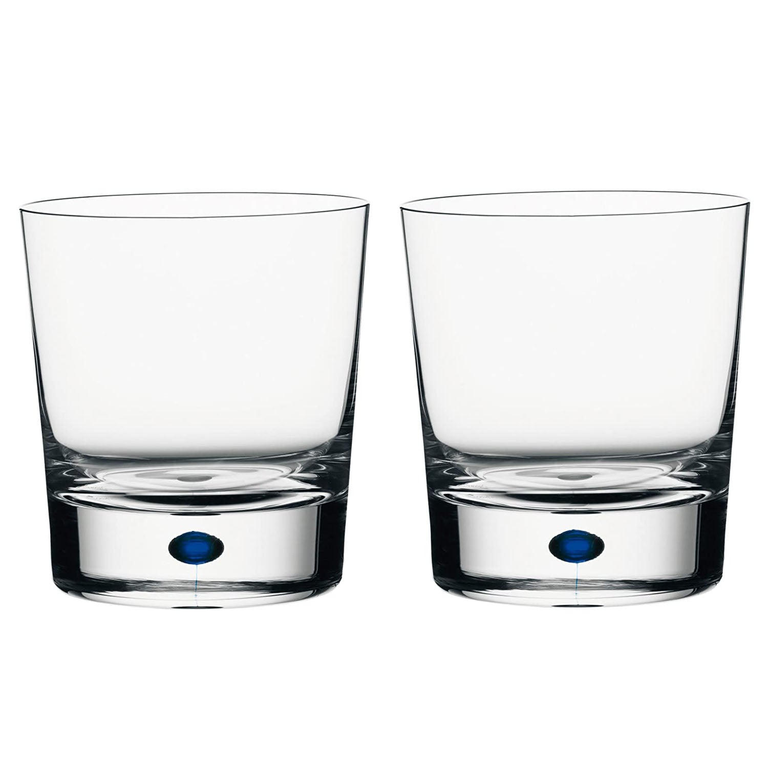 Orrefors Intermezzo Blue 11 Ounce Double Old Fashioned Glass, Set of 2