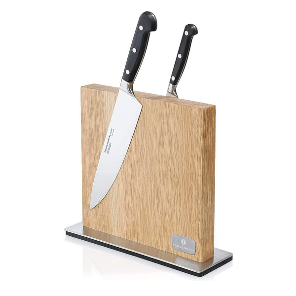 Zassenhaus 11" x 3.5" Magnetic Wood Knife Block, Natural Oak
