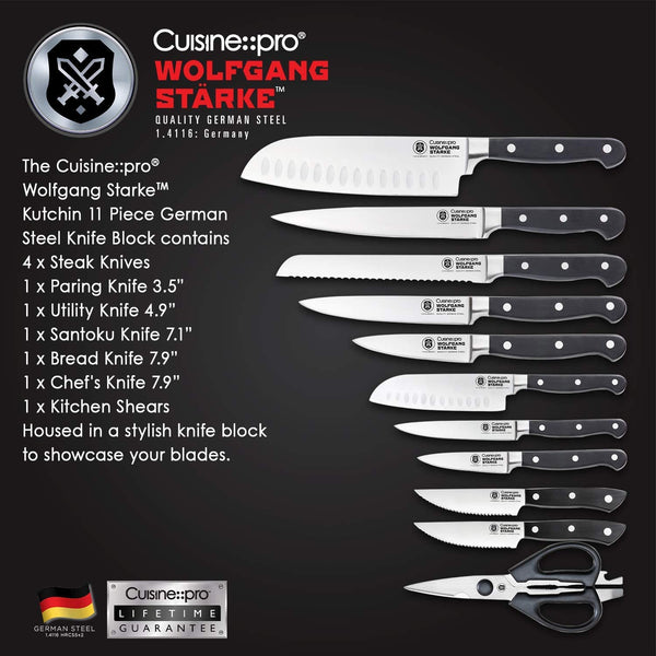 CUISINE PRO WOLFGANG STARKE KUTCHIN KNIFE BLOCK 11PC