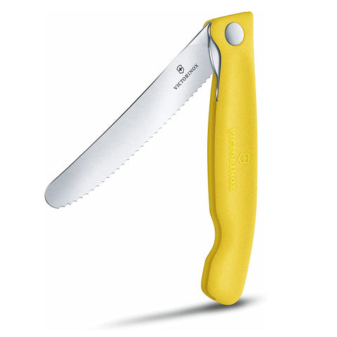 Victorinox Paring - Foldable, Swiss Classic, 40.5" Serrated, Round Blade, foldable, Yellow