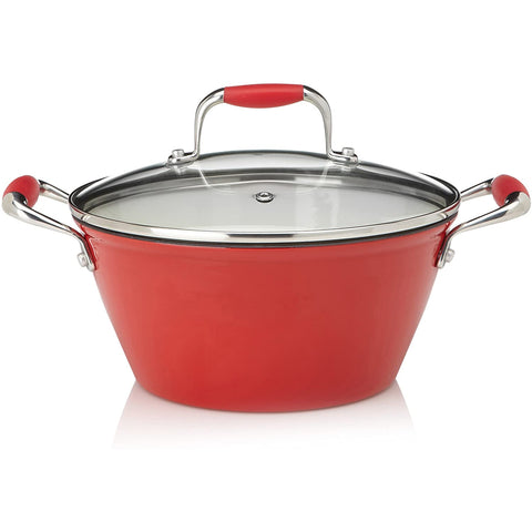 Michelle B. by Fagor Cast Iron Lite Soup Pot with Lid, Red, 3-Qt.
