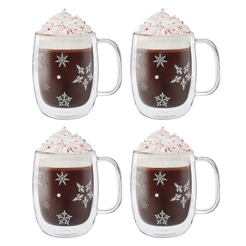 Zwilling Sorrento 355ML Double Wall Glassware Coffee Glass Mug 12Oz. Holiday 4Pc Set Promo