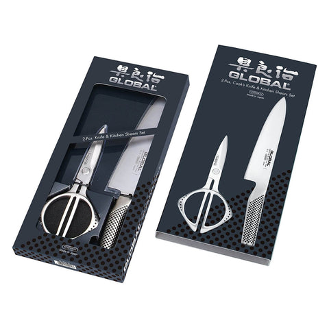 Global boxed-knife-sets G-2210-2 Pc Chef's & Shears, Stainless Steel