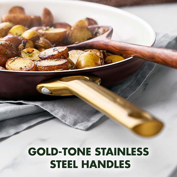 GreenPan Reserve Hard Anodized Healthy Ceramic Nonstick 10" and 12" Frying Pan Skillet Set, Merlot Purple