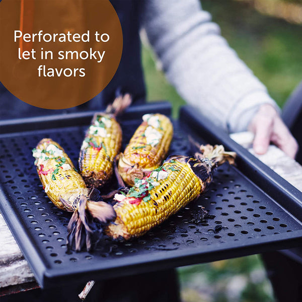 BK Black Steel Preseasoned Carbon Steel BBQ Grill Tray, 17"